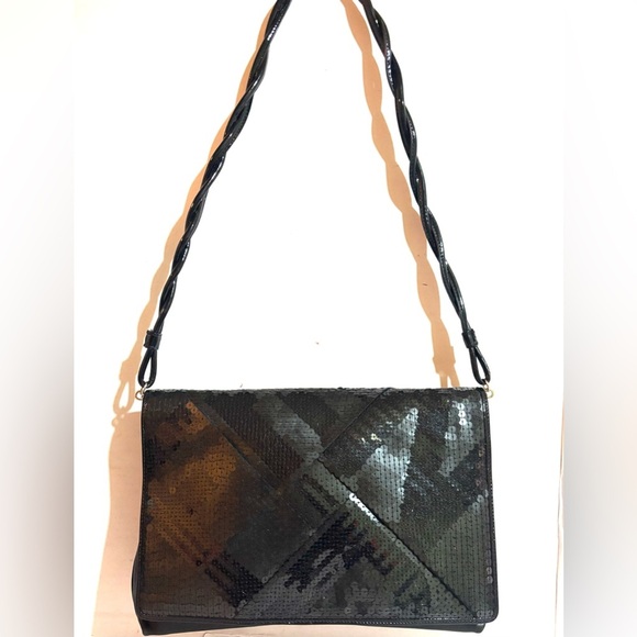 Fendi vintage 2007 LG borsa love leather black leather shoulder/ clutch bag l - Picture 1 of 15